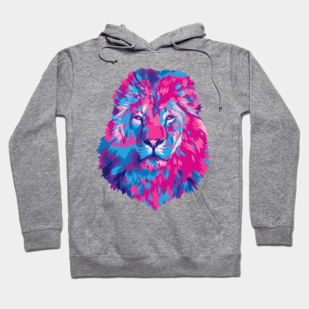 Vivid Lion Stare Hoodie by polliadesign